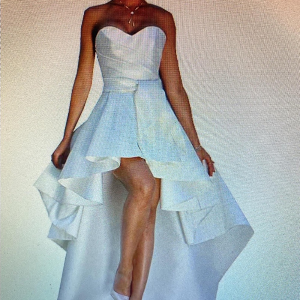 White high low cocktail dress